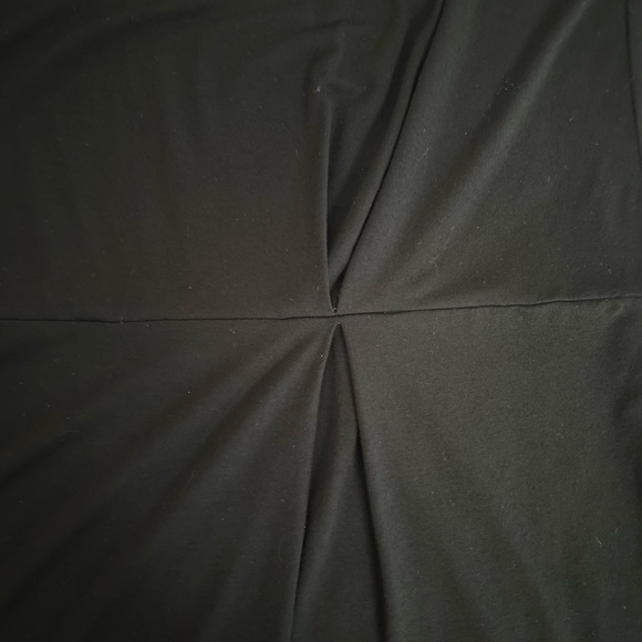 Eileen Fisher Dress Women's Large Black Pin Tuck Cap Sleeve Straight Hem Shift - Picture 8 of 9